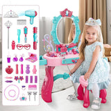 GlamVanity : Coiffeuse Enfant avec Miroir Lumineux & Accessoires