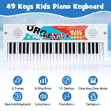 KidKeys : Piano Électronique 49 Touches pour Enfants avec Micro