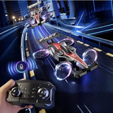 CarDron : Drone Télécommandé Voiture de Course Futuriste pour Enfants