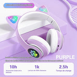 Cute Headphone : Casque Chat Bluetooth avec LED Colorées et Confort Optimal