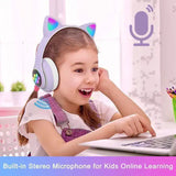 Cute Headphone : Casque Chat Bluetooth avec LED Colorées et Confort Optimal