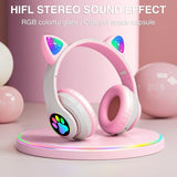 Cute Headphone : Casque Chat Bluetooth avec LED Colorées et Confort Optimal