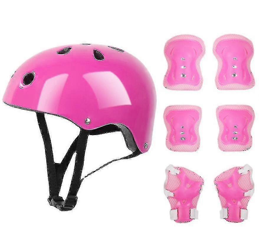 Casque Protection Enfant Kit De Protection Roller Pour Enfants - Autrement - Casque De Vélo Enfant - Rose - 7 PCS Casque Trottinette Electrique Adulte