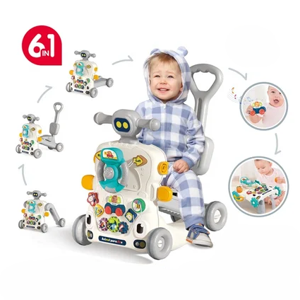 PushCart 6in1 : Trotteur Évolutif Ajustable - Éducatif et Amusant pour Bébé