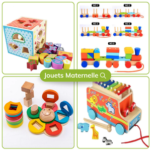 Kit Jouets Maternelle  - 4 Jouets éducatifs en bois