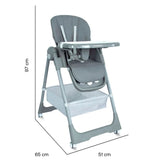 FlexiChair - Gris : Chaise Haute Bébé Évolutive et Pliable