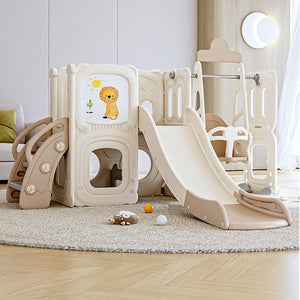FunLand – Aire de Jeux Intérieure avec Toboggan, Balançoire et Tableau pour Enfants