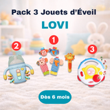 Pack LOVI – 3 Jouets d’Éveil Sensoriel & Musical dès 6 Mois