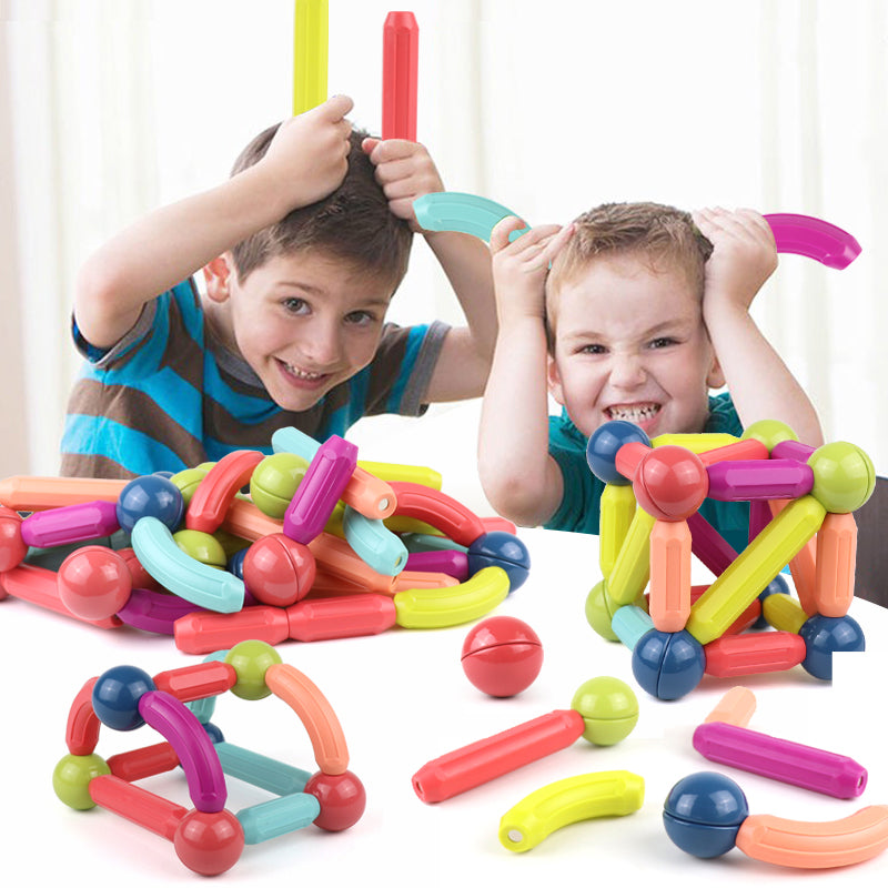 Jeu de construction magnétique pour enfants à partir de 3 ans - 70 pièces Jeu de construction magnétique pour enfants à partir de 3 ans - 70 pièces