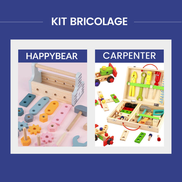 Kit Bricolage : HappyBear Tools + CARPENTER - Kidcado magasin de jeu et jouet Maroc