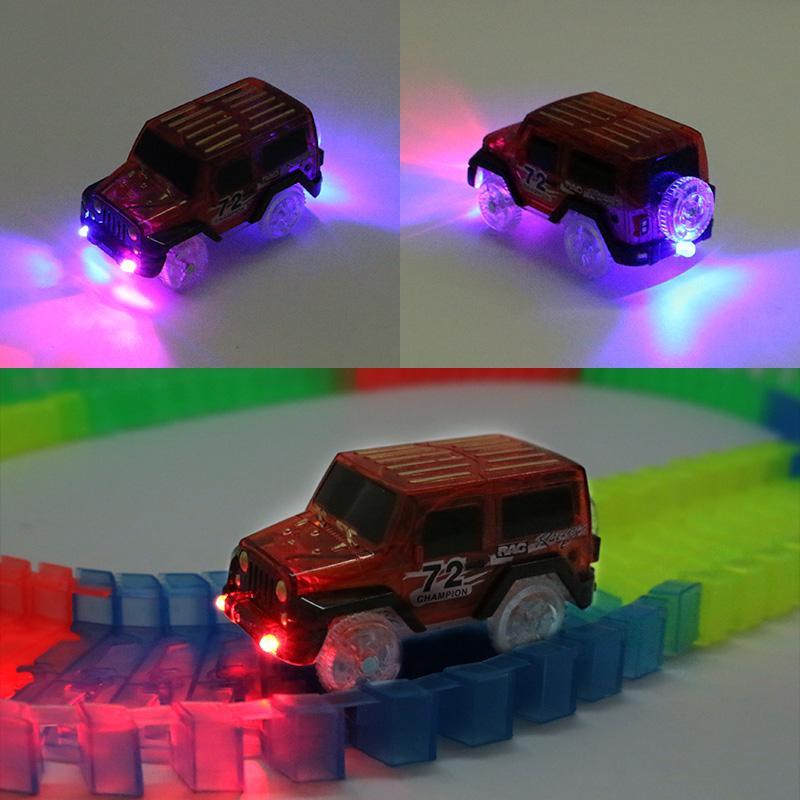 Circuit voiture modulable-Petite voiture lumineuse et circuit
